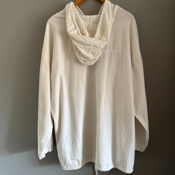 Vintage Papery White Cotton Hooded Shacket - Picture 6 of 14